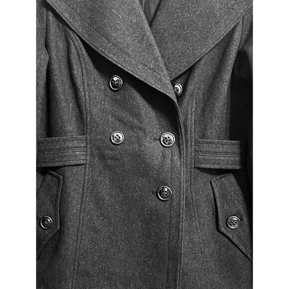 Apt 9 Peacoat Gray Size Small Collared Wool Blend - Picture 5 of 14